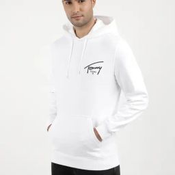 Tommy Hilfiger White Cotton Regular Fit Printed Hooded Sweatshirt-image-41