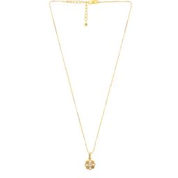 VOJ Gold Plated Heart Shaped AD Studded Pendant With Chain image 4