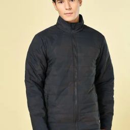 Sf Jeans By Pantaloons Jet Black Regular Fit Quilted Jacket-picture-25
