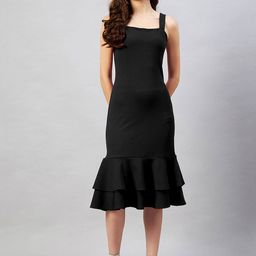 Metronaut Applique Bodycon Midi Dress-image-60