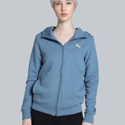 Puma Blue Cotton Plain Sports Jacket-image-80