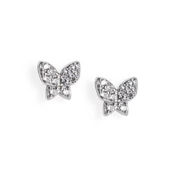 Luxevogue 92.5 Silver Rhodium Plated Butterfly Shaped Cubic Zirconia Studs Earrings-image-82
