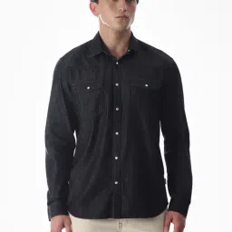 Jack & Jones Black Cotton Regular Fit Shirt-picture-36