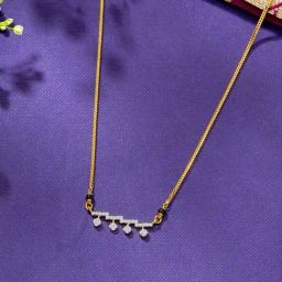 P.N.Gadgil Jewellers Minimal Radiance Yellow Gold Modern Mangalsutra For Women-image-9