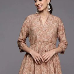 Libas Purple Printed A Line Short Kurti-image-81