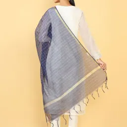 Soch Navy Chequered Dupatta image 2