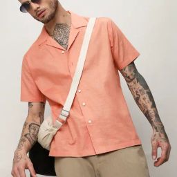 Campus Sutra Orange Regular Fit Shirt-image-60