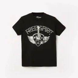 Fame Forever by Lifestyle Black Embellished Regular Fit T-Shirt-image-52