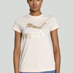 Puma Peach Cotton Printed Sports T-Shirt-image-60