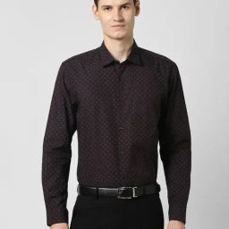 Peter England Brown Regular Fit Printed Formal Shirt-image-52