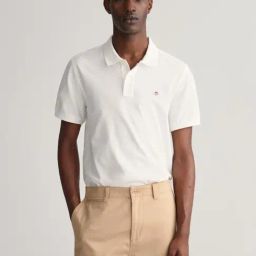 GANT Solid Polo Neck Regular Fit T-Shirt-picture-43