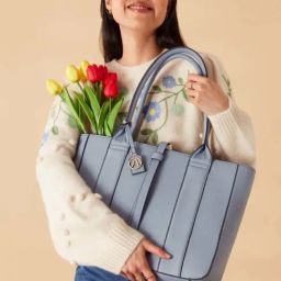 Accessorize London Blue Textured Medium Shoulder Bag-90