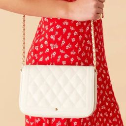 Accessorize London Classic White Quilted Small Sling Handbag-image-97