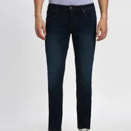 Peter England Navy Cotton Regular Fit Jeans-picture-18