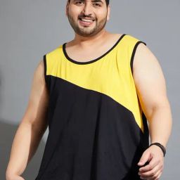 Bigbanana Men Plus Size Black Colorblock Regular Fit Innerwear Vest-picture-22