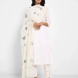 Rangmanch By Pantaloons Snow White Regular Fit Embroidered Dupatta-picture-39