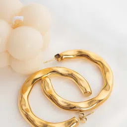 Perfectly Average XL Hammered Hoops for Women & Girls image 1