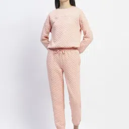 MADAME M Secret Peach Regular Fit Textured Night Suit-image-13