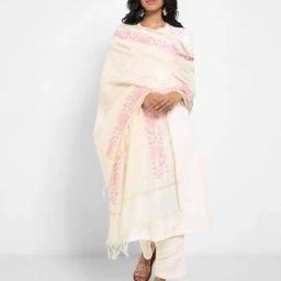 Rangmanch By Pantaloons Snow White Regular Fit Embroidered Dupatta-picture-16
