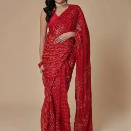 Zari Jaipur Red Bandhani Saree-picture-23