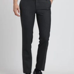 Turtle Charcoal Grey Slim Fit Trousers-image-36