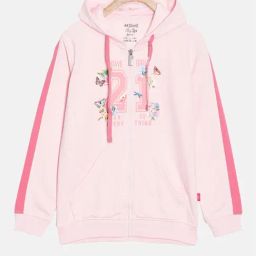 Dixcy Slimz Kids Pink Printed Full Sleeves Hoodie-image-77