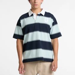 Guess Jeans Rugby Azure Laguna & Blue Regular Fit Striped Polo T-Shirt-image-93