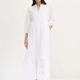 FEMMELLA White Regular Fit Embroidered Dress-picture-45