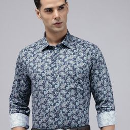 Park Avenue Slim Fit Ethnic Motifs Printed Pure Cotton Formal Shirt-image-40