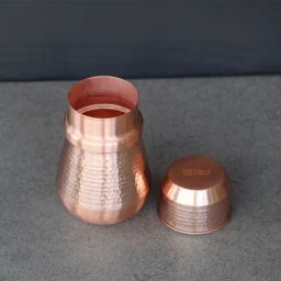 Indian Bartan Brown Glass Water Bottle With Copper Infuser (700ml)-30