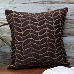 MFD HOME Furnishing Coffee Brown Satin Cushion Cover - Set of 1-image-96