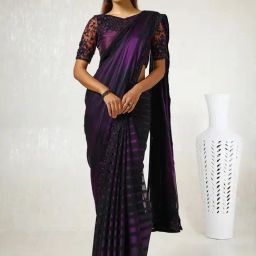 Soch Purple Embroidered Saree With Unstitched Blouse-image-49