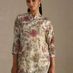 Soch Beige Regular Fit Floral Print Tunic-picture-29