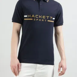 HACKETT LONDON Men Typography Printed Polo Collar T-shirt-image-84