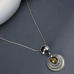 Fabindia Silver Long Pendant Necklace-image-88