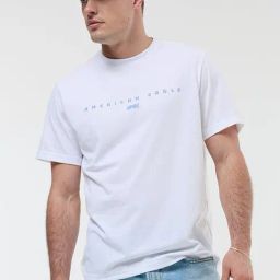 American Eagle White Regular Fit Printed T-Shirt-image-91