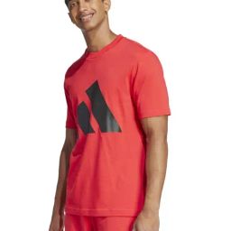 Adidas Red Cotton Regular Fit Logo Printed Sports T-Shirt-image-102