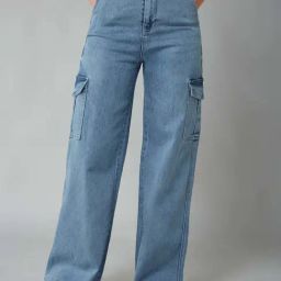 DOLCE CRUDO Blue Plain Jeans-image-59