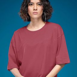 SMARTEES Women Extended Sleeves Raw Edge Boxy T-shirt-image-22