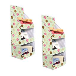 prettykrafts Yellow & Pink 2 Pieces Printed Reusable Multi-Utility Organisers-16