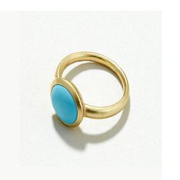 GenZcomplex Gold-Plated Brass Turquoise Finger Ring-picture-4