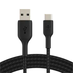 belkin Boost Charge Type C to Type A 6.5 Feet (2M) Cable (Nylon Braided, Black)-48
