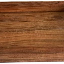 generic Hamdan Large Serving Tray, Tray with Cutout Handles, Rectangle Butler Tray for Breakfast in Bed, Coffee Table Decor, Party Rectangular,Wood,,Brown image 1