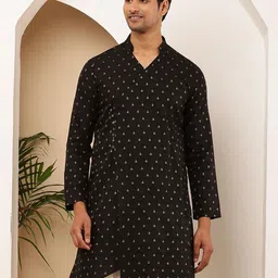 MULTI SHADES Men Printed V Neck Straight Cotton Kurta-picture-56