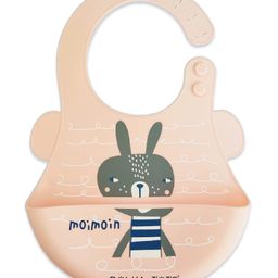 POLKA TOTS Waterproof Silicone Bibs with 6 Adjustable Snap Buttons for Feeding - Bunny-picture-6