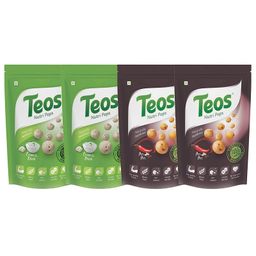 Teos Nutri Pops Roasted Makhana Snacks Cream and Onion & Piri Piri 4 x 70 g-0