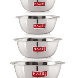 HAZEL Stainless Steel Mixing Bowl for Cake Batter Kitchen & Baking Accessories Pack of 4 - Silver-image-68