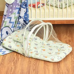 Mi Arcus Peanuts Snoopy Printed Net Mattress & Head Pillow Set Green-14