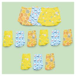 SuperBottoms  Kids Pack of 12 Super Dry Feel Semi Waterproof Padded Briefs Upgraded Version Size3-23