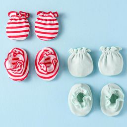 Ben Benny Interlock Knit Mittens and Booties Stripe & Solid Pack of 2 - Light Green & White-picture-20